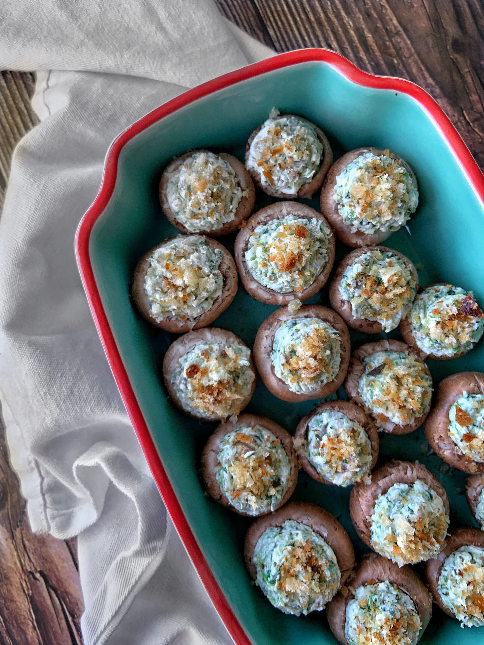 Spinach and Garlic Stuffed Mushrooms