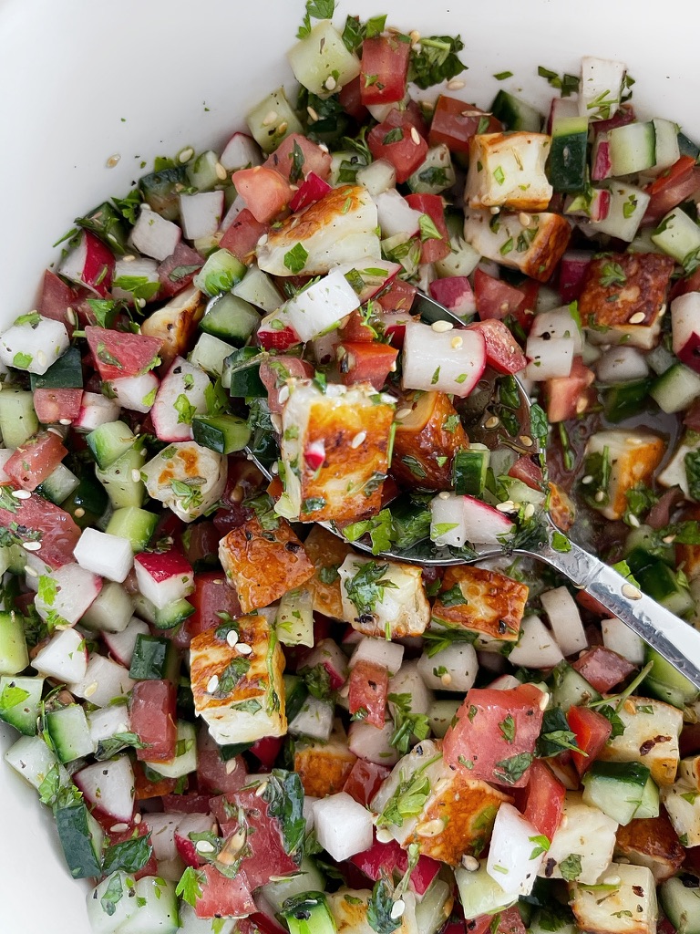 Chopped Halloumi Salad